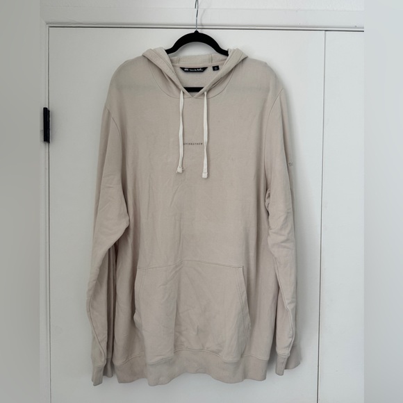 Travis Mathew XXL Beige Pullover Hoodie with The Crosby Golf Logo on Sleeve